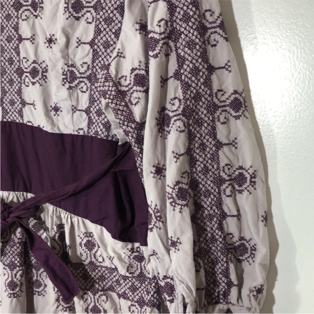Odd Molly Purple Embroidered V-Neck Women’s Dress - Picture 8 of 11